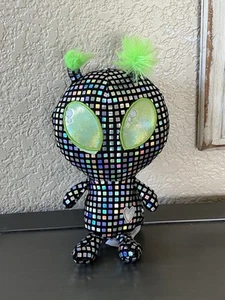 Sparkly Iridescent Disco Ball Black Alien 9” Tall Plush Stuffed Animal - Picture 1 of 6