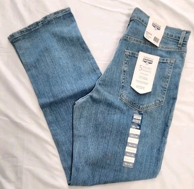  Pantalones de mezclilla para hombre Saddlebred 5 bolsillos calce relajado talla 34Wx32L ligeros lavados a la piedra ¡NUEVOS CON ETIQUETAS! Foto 1 de 4