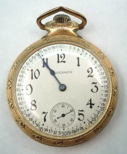 Studebaker 21j 16s 10K Gold Filled Pocket Watch ~ Runs - Picture 1 of 15