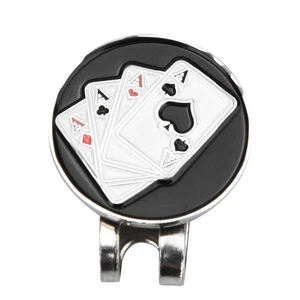 Poker Cards Metal Mini Magnetic Ball Marker Golfer Hat Visor Clip DY - Picture 1 of 9