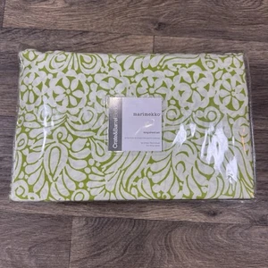 Crate & Barrel MARIMEKKO Tamara Green King sheet set, graphic - Picture 1 of 6