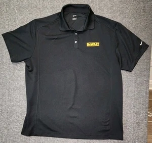 Nike Polo Shirt 3XL Black Dri Fit Dewalt Tools Measurements in Description - Picture 1 of 8