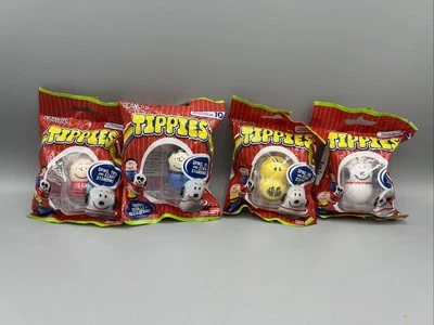 Bandai Peanuts Tippies Lot Of 4 Toys SNOOPY LUCY WOODSTOCK Kids Collectible New - Image 1 of 4