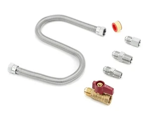 Kit de conexión para electrodoméstico de gas Stanbroil One Stop - Válvula de bola de gas de latón y flexible - Imagen 1 de 4