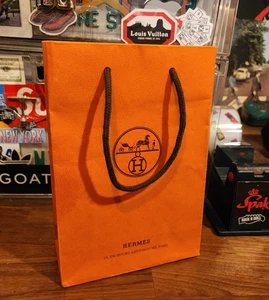 Hermes Original Orange Papier Einkaufstasche Geschenk Klein Rechteck 6" x 9" KOSTENLOSER VERSAND - Bild 1 von 5
