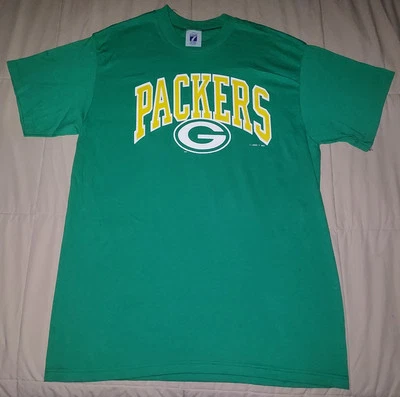 Новый с Ярлыками VTG 80-х GREEN BAY PACKERS T рубашка большой футбол логотип 7 зеленый NFL США 5050 - Изображение 1 из 4