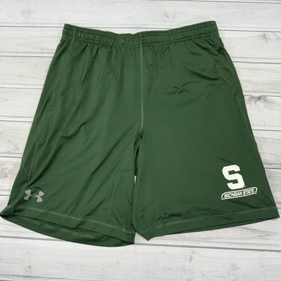 Pantalones Cortos Under Armour Michigan State Spartans Para Hombre XL Verde Gimnasio Atlético Foto 1 de 4