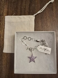 Park Lane Star Pendant Bracelet Lavender Rhinestones Silver Tone Jewelry 9.5" - Picture 1 of 10