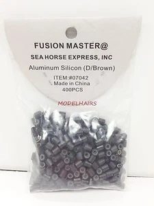FUSION MASTER ALUMINIO SILICIO CUENTAS MARRÓN OSCURO MICRO ANILLO ENGARCE 400 PIEZAS - Imagen 1 de 1
