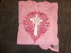 WWE/WWF 2013 Susan G. Komen "Rise Above Cancer" Celtic Cross Pink T-Shirt 5XL