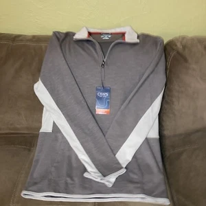 Neu mit Etikett Chaps Herrenpullover klassische Passform leicht trocknend Viertelreißverschluss, Größe M - Bild 1 von 4