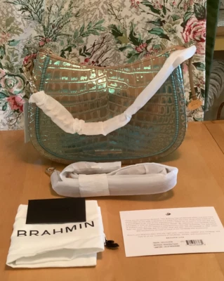 NUEVO CON ETIQUETAS BRAHMIN Mod Shayna en azul mineral Fremont --ENVÍO GRATUITO Foto 1 de 4