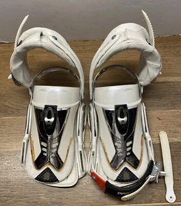 VTG 2007 Raiden Raptor Snowboard Bindings White Chrome Made In Italy Please Read - Picture 1 of 16