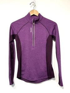 Reebok Damen Full Athletic Running Stretch 1/4 Reißverschluss Jacke Top Daumenlöcher Smal - Bild 1 von 6