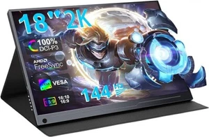 FEIASIA Tragbarer Gaming Monitor 18 Zoll 2,5K 2560 x 1600 144Hz Laptop Extender - Bild 1 von 8
