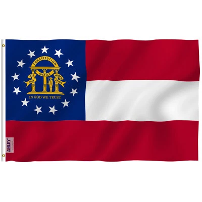 Anley Fly Breeze 3x5 Foot Georgia State Flag - State of Georgia GA Flags - Image 1 of 4