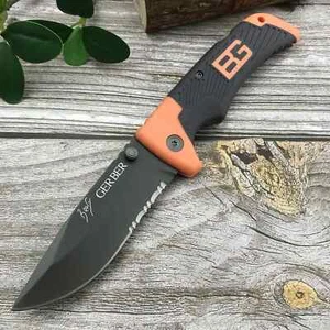 Folding Tactical Knife EDC Pocket Survival Knife Serrated Blade Camping Rescue - Picture 1 of 5