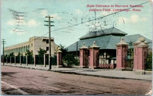 1910s MA Postcard Main Entrance to Harvard Stadium Soldiers Field Cambridge Mass - Picture 1 of 2