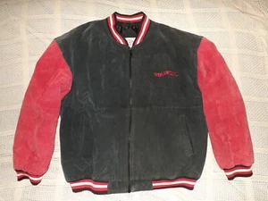 Chaqueta de cuero de gamuza vintage Wisconsin Badgers NCAA University XL - Imagen 1 de 11