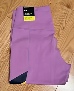 NEW UNWORN The Nike One Tight Fit Leggings Mid Rise 7/8 length Size Small Purple - Picture 1 of 4