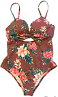 Shade & Shore New Women's Size 32 B Floral One Piece Lightly Lined Sexy Swimsuit