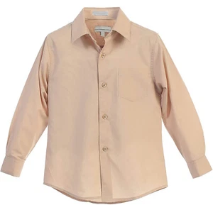 Boy's Casual Dress Shirt Long Sleeve Classic Fit Toddler Kids Button Down - Picture 1 of 94