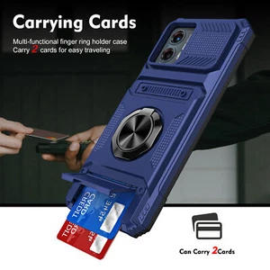 For Moto G 5G 2023 360° Rotated Kickstand Card Holder Heavy Duty Shockproof Case - Picture 1 of 59