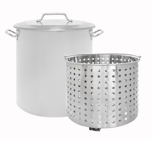 CONCORD Stainless Steel Stock Pot w/Steamer Basket Cookware For Boiling Steaming