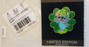 Disney Store Stitch St. Patrick's Day 2011 4 Leaf Clover Pin 83494 in Orig Pkg - Picture 1 of 1