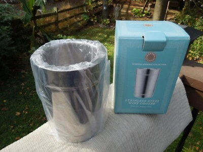 Nuevo en caja Enfriador de vino contemporáneo de acero inoxidable de la colección Martha Stewart difícil de encontrar Foto 1 de 4