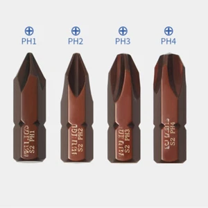 PH1/2/3/4 Tip 5/16" (8mm) Shank Phillips Head Screw Driver Bit 4Pcs - Picture 1 of 4