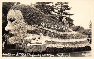 Tarjeta postal anual del Festival de las Rosas de Portland 1948 flotador Portland, o RPPC - Imagen 1 de 2