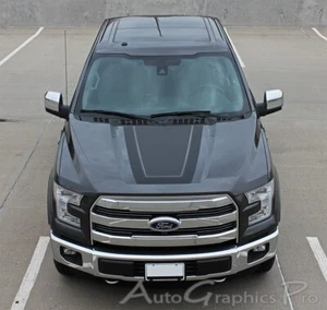2015 2016 2017 2018 QUAKE HOOD Vinyl Graphic Tremor FX Decal Stripes Ford F-150 - Picture 1 of 3