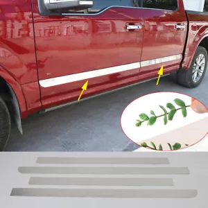 4× Stainless Steel Chrome Body Side Door Moldings Trim Fit For Ford F150 2015-20 - Foto 1 di 10