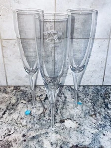 3 The Water Club TIFFANY & CO Champagne Flutes Stemware Crystal Glass Wine Lot - Picture 1 of 10