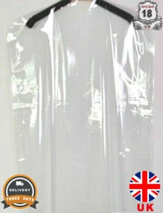 10 coperture indumento in poliestere trasparente vestiti abito sacchetti di plastica poli 72" UK StockN1 - Foto 1 di 6