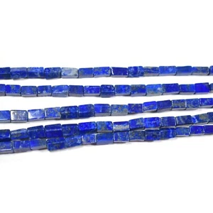 2 Strang Lapislazuli Glatt Rechteck Form Edelstein Perlen für Schmuckherstellung - Bild 1 von 8