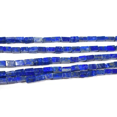 2 Strang Lapislazuli Glatt Rechteck Form Edelstein Perlen für Schmuckherstellung - Bild 1 von 4
