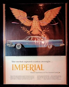 1950er Jahre Chrysler Imperial Blue mit Golden Eagle Kunst Vintage Druck Anzeige - Bild 1 von 1