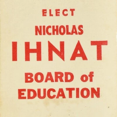 1970er Wahl Nicholas Ihnat Board of Education Kandidat Mahoning County Ohio - Bild 1 von 4