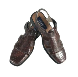 Majestic Sandalias Para Hombre Marrones Puntera Cubierta Eslinda Espalda Estampado Pitón Tallas 8,5 - 13 - Imagen 1 de 6