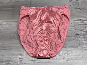 PB-7 Maidenform Pink Panties Seduction Satin Lace Buttocks Sissy Lingerie Size 6 - Picture 1 of 7
