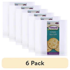 (6 Pack) Milton's Craft Bakers Gourmet Crackers-Crispy Sea Salt 6.8 Oz Delicious - Picture 1 of 7