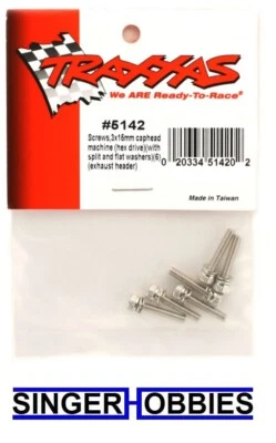 Traxxas 5142 Screws, 3x15mm cap-head machine (hex drive) NEW IN PACKAGE NEW TRA1 - Image 1 of 2