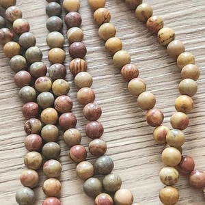 Cuentas de piedra de jaspe arco iris chino 6 mm lote de 3 cuentas piedras preciosas de aterrizaje nuevas con etiquetas nos - Imagen 1 de 4