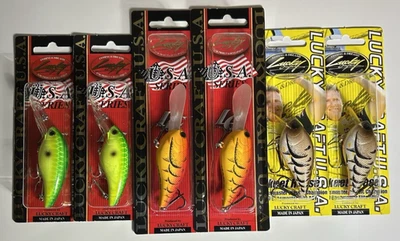 (LOTE DE 6) Varios Modelos de Señuelos Crankbait Lucky Craft Serie EE. UU. Foto 1 de 4