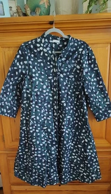 ZURI Kenya ~ Cotton Print Dress ~ #justonedress ~ sz Large ~ Dark Teal Green~EUC - Image 1 of 4