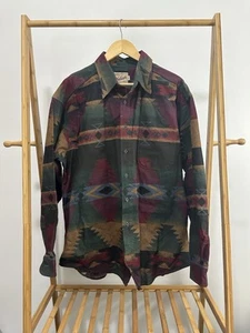 VTG Woolrich Aztec Western Button Front Long Sleeve Rugged Outdoor Shirt XL USA - Picture 1 of 4