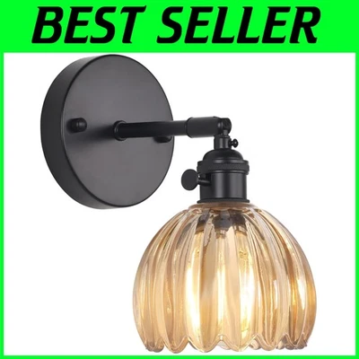 Aplique negro estilo retro con interruptor - luz de cabecera Foto 1 de 4