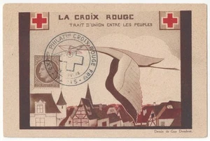 Exposición Cruz Roja Ilustrada Artista de la Segunda Guerra Mundial, Pájaro Volador - Art Deco Francés - Imagen 1 de 2